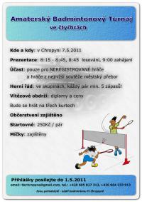 Amaterský badmintonový turnaj ve čtyřhrách